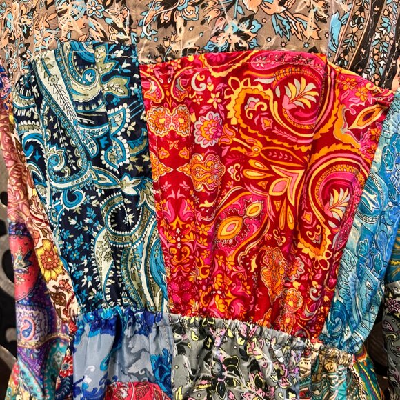 Jayli boho colorful patchwork gypsy maxi duster - Picture 6 of 8